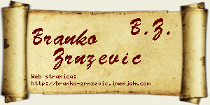Branko Zrnzević vizit kartica